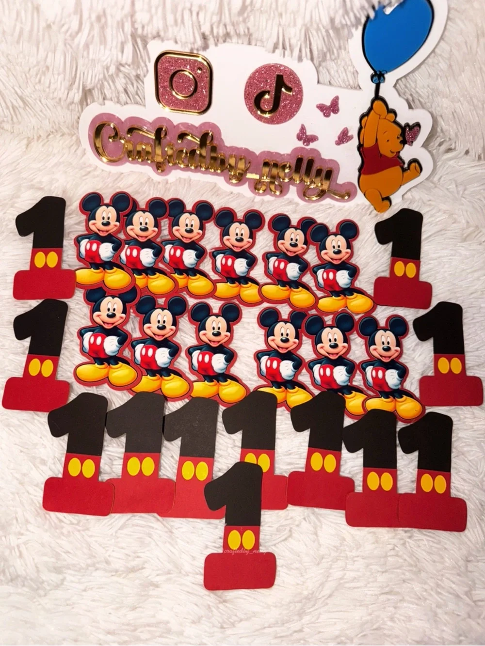 Disney Mickey Mouse Red & Black First Birthday Table Decor - Party Cutouts